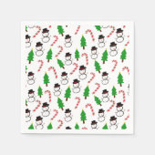Serviette En Papier Snowman Candy Cane Tree Cheer | Christmas (Devant)