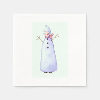 Serviette En Papier snowman cocktail napkin