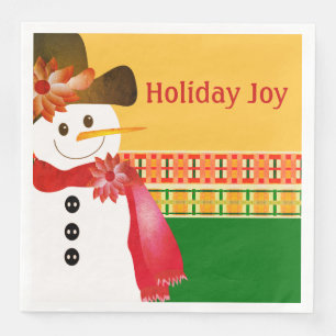 Serviette En Papier Snowman coloré