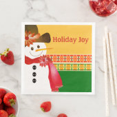 Serviette En Papier Snowman coloré (En situation)