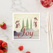 Serviette En Papier Snowman couleur vintage (En situation)