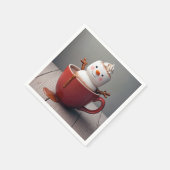 Serviette En Papier Snowman Dans Chocolat Chaud (Coin)