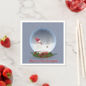 Serviette En Papier Snowman Dans Le Globe Des Neiges De Noël (En situation)