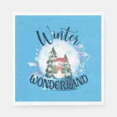 Serviette En Papier Snowman dans le monde des neiges (Devant)