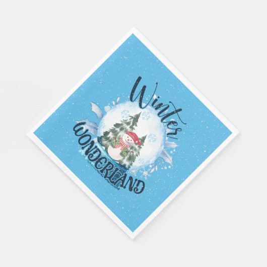 Serviette En Papier Snowman dans le monde des neiges (Coin)