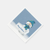Serviette En Papier Snowman de Noël avec signe (Coin)