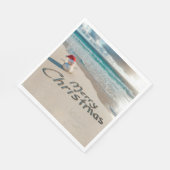 Serviette En Papier Snowman de Noël tropical sur une plage (Coin)