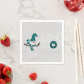 Serviette En Papier Snowman d'hiver et couronne de maison en vacances (En situation)