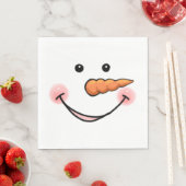 Serviette En Papier Snowman Face Carotte Nez Napkin (En situation)