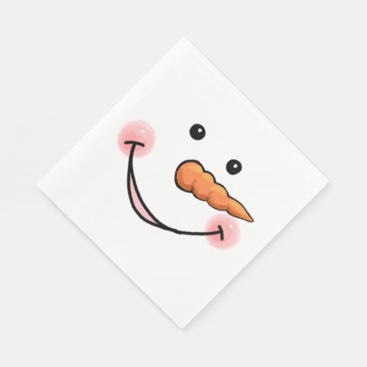 Serviette En Papier Snowman Face Carotte Nez Napkin (Coin)