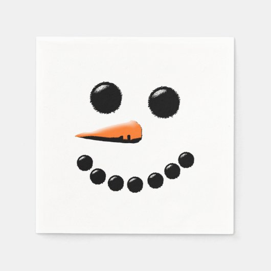 Serviette En Papier Snowman Face Winter Holiday Snowmen Xmas (Devant)