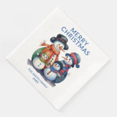 Serviette En Papier Snowman Family Blue Christmas Party (Coin)