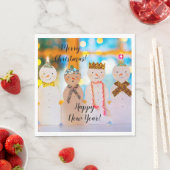 Serviette En Papier Snowman Fun Élégante fête de Noël (En situation)