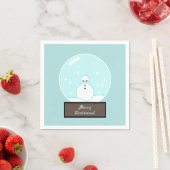 Serviette En Papier Snowman Globe (En situation)