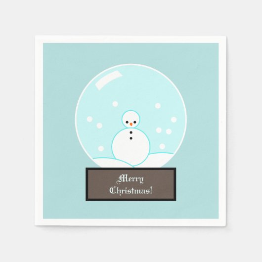 Serviette En Papier Snowman Globe (Devant)