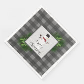 Serviette En Papier Snowman Gris Buffalo Plat Papier Napkin (Coin)