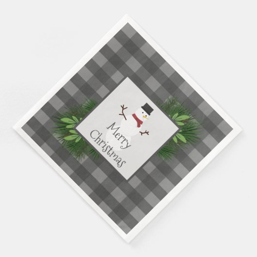 Serviette En Papier Snowman Gris Buffalo Plat Papier Napkin (Coin)