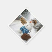 Serviette En Papier Snowman Hitchhiking to Florida (Coin)