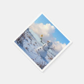 Serviette En Papier Snowman Holding a White Daisy (Coin)