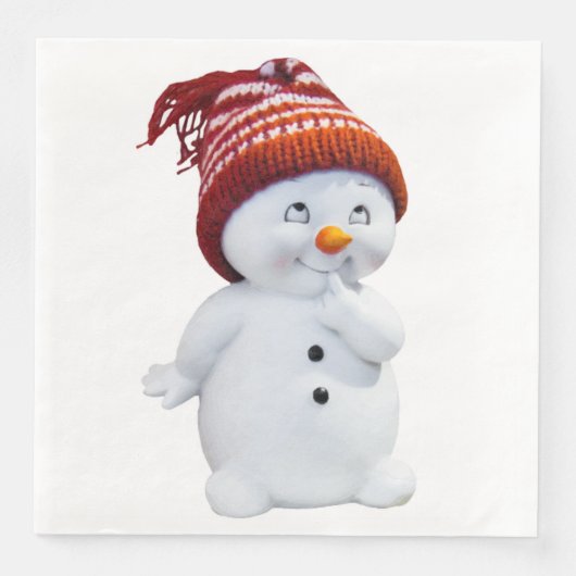 SERVIETTE EN PAPIER SNOWMAN JOUEUR (Devant)