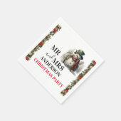 Serviette En Papier Snowman mignon voeux de Noël Papier Napkin (Coin)
