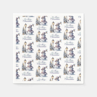 Serviette En Papier Snowman Napkin