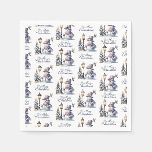 Serviette En Papier Snowman Napkin (Devant)