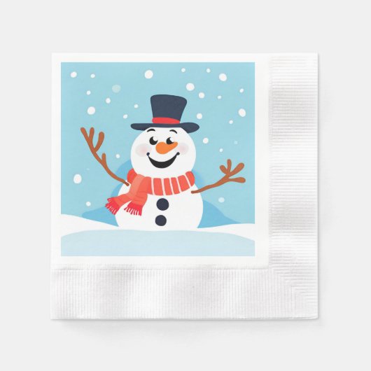 Serviette En Papier Snowman Noël Fête Papier Napkin (Devant)