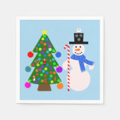 Serviette En Papier Snowman & sapin de Noël #3 Napkins (Devant)