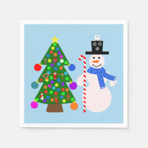 Serviette En Papier Snowman & sapin de Noël #3 Napkins