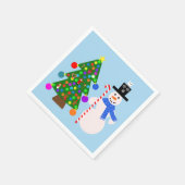 Serviette En Papier Snowman & sapin de Noël #3 Napkins (Coin)