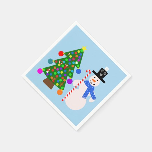 Serviette En Papier Snowman & sapin de Noël #3 Napkins (Coin)
