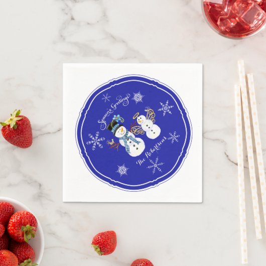 Serviette En Papier Snowman Snow Angel Snowflake Fête d'hiver (En situation)