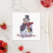 Serviette En Papier Snowman souriant personnalisable (En situation)