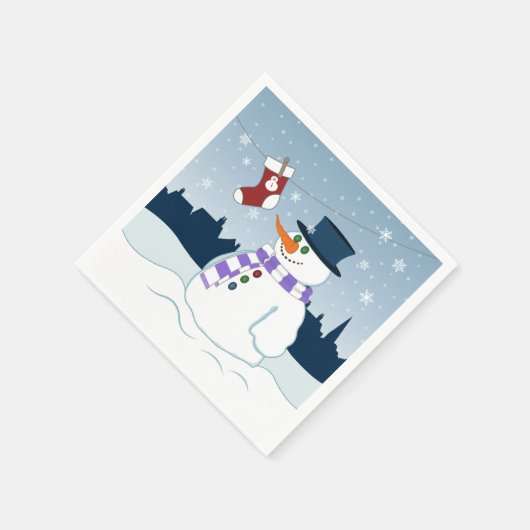 Serviette En Papier Snowman & Stocker Noël (Coin)