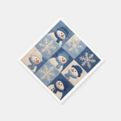 Serviette En Papier Snowmen and Snowflakes Quilt Pattern (Coin)