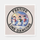 Serviette En Papier Snowmen Festif Line Dancing (Devant)