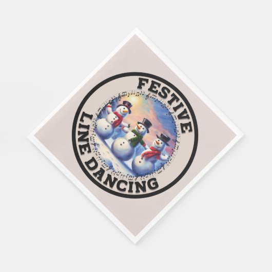 Serviette En Papier Snowmen Festif Line Dancing (Coin)
