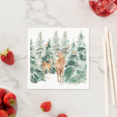 Serviette En Papier SnowWinter Woodland Deer Noël (En situation)
