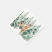 Serviette En Papier SnowWinter Woodland Deer Noël (Coin)