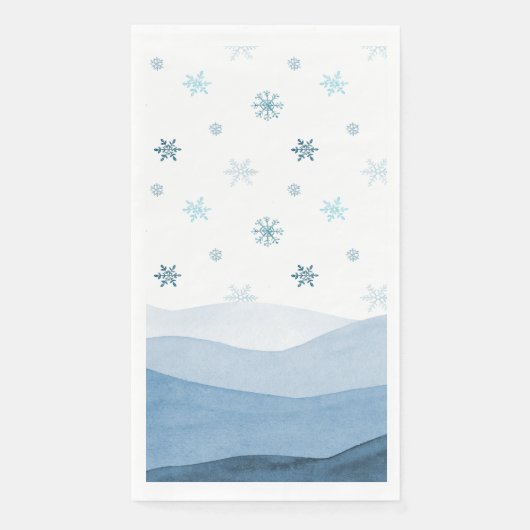 Serviette En Papier Snowy Blue Winter Guest Towel (Devant)