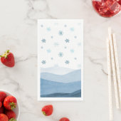 Serviette En Papier Snowy Blue Winter Guest Towel (En situation)