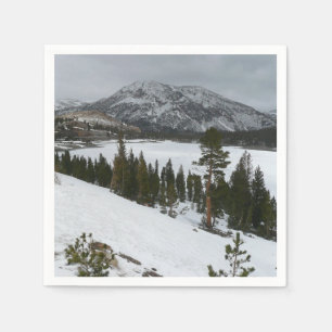 Serviette En Papier Snowy Ellery Lake California Paysage hivernal