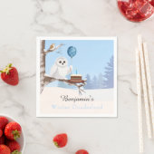 Serviette En Papier Snowy Owl Winter Onederland Birthday (En situation)