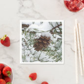 Serviette En Papier Snowy Pine Cone I (En situation)