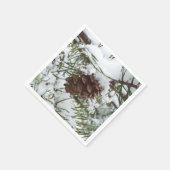 Serviette En Papier Snowy Pine Cone I (Coin)
