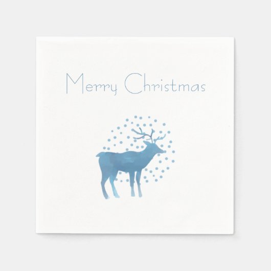 Serviette En Papier Snowy Reindeer Joyeux Noël (Devant)