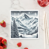 Serviette En Papier Snowy Winter Wooy (En situation)