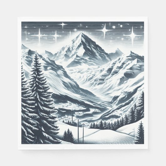 Serviette En Papier Snowy Winter Wooy (Devant)