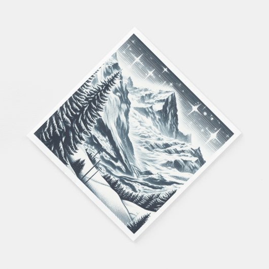 Serviette En Papier Snowy Winter Wooy (Coin)